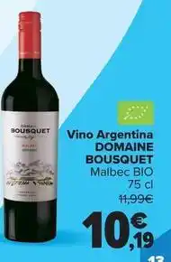Carrefour Domaine bousquet - vino argentina oferta