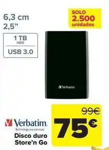 Carrefour Verbatim - disco duro store'n go oferta