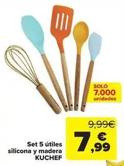 Carrefour Kuchef - set 5 utiles silicona y madera oferta
