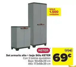 Carrefour Keter - set armario alto + bajo stilo oferta