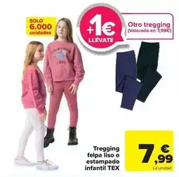 Carrefour Tex - tregging felpa liso o estampado infantil oferta