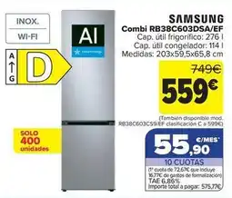 Carrefour Samsung - combi rb38c603dsa/ef oferta