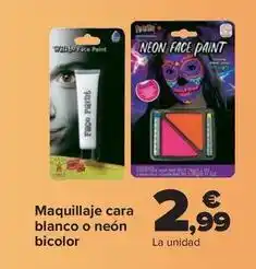 Carrefour Maquillaje cara blanco o neon bicolor oferta