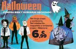 Carrefour Set bruja (capa y sombrero) set calabacita esqueleto o fantasma (capa + m�scara) oferta