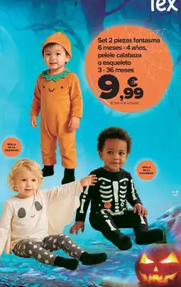 Carrefour Set 2 piezas fantasma 6 meses - 4 anos pelele calabaza o esqueleto 3 - 36 meses oferta