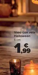 Carrefour Vaso con vela halloween oferta
