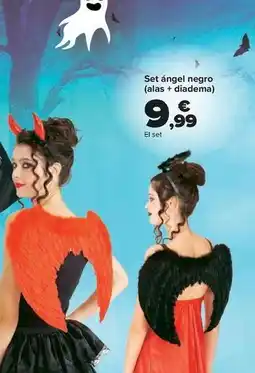 Carrefour Set angel negro (alas + diadema) oferta