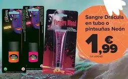 Carrefour Sangre dracula en tubo o pintaunas neon oferta