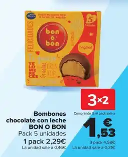 Carrefour Bon o Bon bombones chocolate con leche oferta