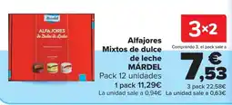 Carrefour Márdel alfajores mixtos de dulce de leche oferta