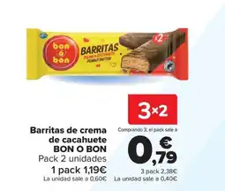 Carrefour Bon O Bon barritas de crema de cacahuete oferta