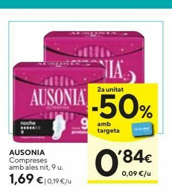 Caprabo Compresas de noche ausonia oferta