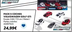 Juguettos Majorette - pack 5 coches volkswagen golf gti oferta