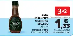 Carrefour Malevo salsa chimichurri tradicional oferta