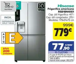 Carrefour Hisense frigorífico americano rs818n4iie1 oferta