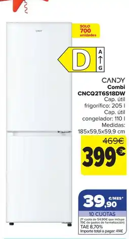Carrefour Candy Combi CNCQ2T6S18DW oferta