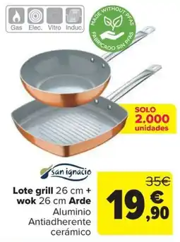 Carrefour san ignacio lote grill 26 cm + wok 26 cm arde oferta