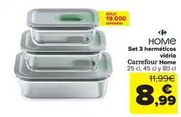 Carrefour Carrefour Home set 3 herméticos vidrio oferta