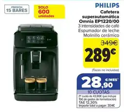 Carrefour Philips Cafetera superautomática Omnia EP1220/00 oferta