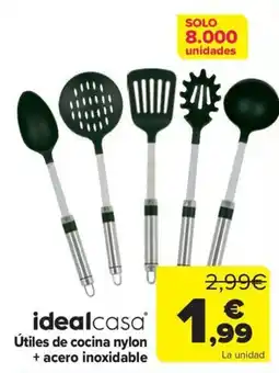 Carrefour idealcasa útiles de cocina nylon + acero inoxidable oferta