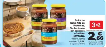 Dulce de leche Alto en Proteínas, Sin Lactosa o Sin azúcares Añadidos HAVANNA