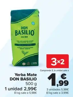 Carrefour Don Basilio yerba mate oferta