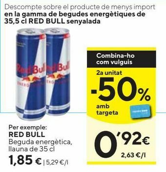Caprabo Bebida energética red bull oferta