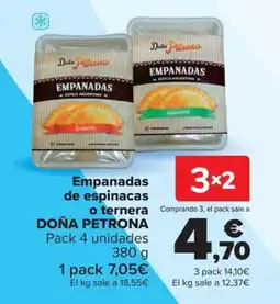 Carrefour Doña Petrona empanadas de espinacas o ternera oferta