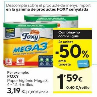 Caprabo Papel higiénico foxy oferta