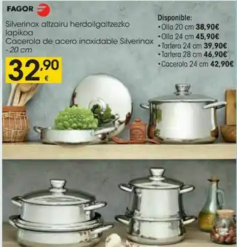 Eroski Fagor cacerola de acero inoxidable silverinox oferta