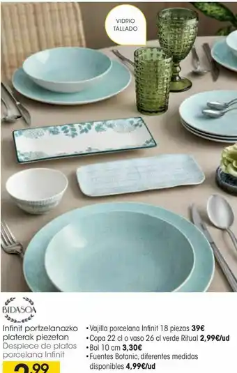 Eroski Despiece de platos porcelana infinit oferta