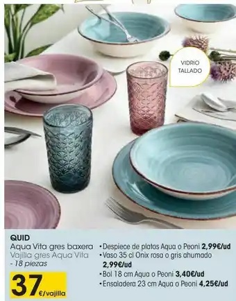 Eroski Quid vajilla gres aqua vita oferta