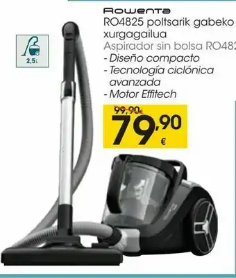 Eroski Rowenta aspirador sin bolsa r0482 oferta