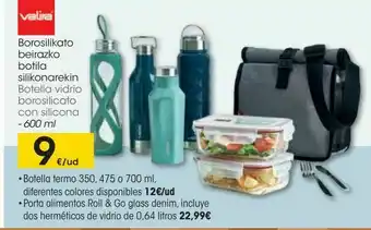Eroski Botella vidrio borosilicato con silicona oferta