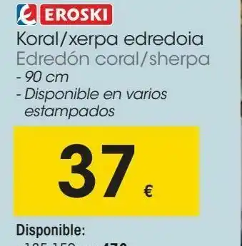 Eroski Eroski edredón coral/sherpa oferta