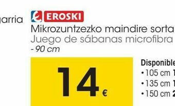 Eroski Eroski juego de sábanas microfibra oferta