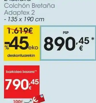 Eroski Colchón bretaña adaptex 2 oferta