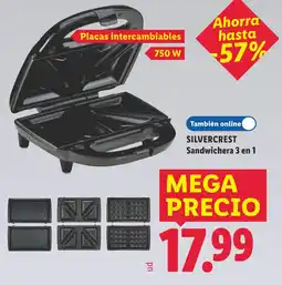 Lidl Silvercrest Sandwichera 3 en 1 oferta