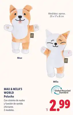 Lidl Max & Mila's World Peluche oferta