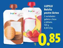 Lidl Lupilu bolsita postre lácteo oferta