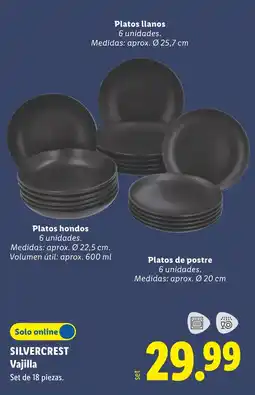 Lidl Silvercrest vajilla oferta