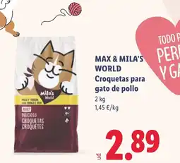 Lidl Max & Mila's World croquetas para gato de pollo oferta