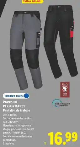 Lidl Parkside Performance Pantalón de trabajo oferta