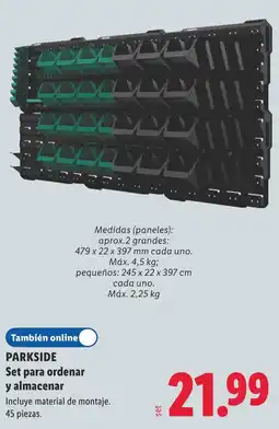 Lidl Parkside set para ordenar y almacenar oferta