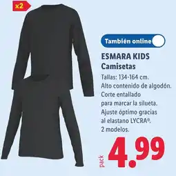 Lidl Esmara Kids Camisetas oferta