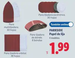 Lidl Parkside papel de lija oferta