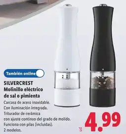 Lidl Silvercrest molinillo eléctrico de sal o pimienta oferta
