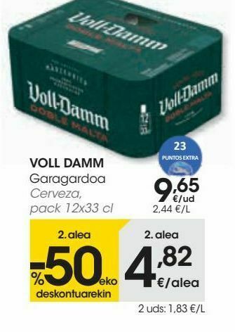 Eroski Voll-damm cerveza, pack 12x33 cl oferta