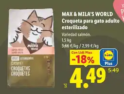 Lidl Max & Mila's World croqueta para gato adulto esterilizado oferta