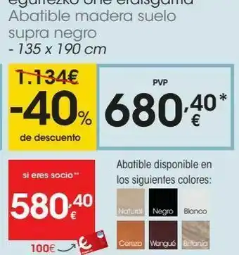Eroski Abatible madera suelo supra negro oferta
